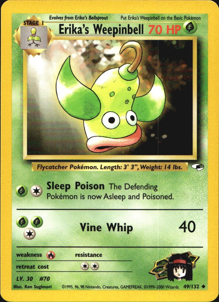 Erika's Weepinbell 49/132 Uncommon Gym Heroes Pokemon Near Mint