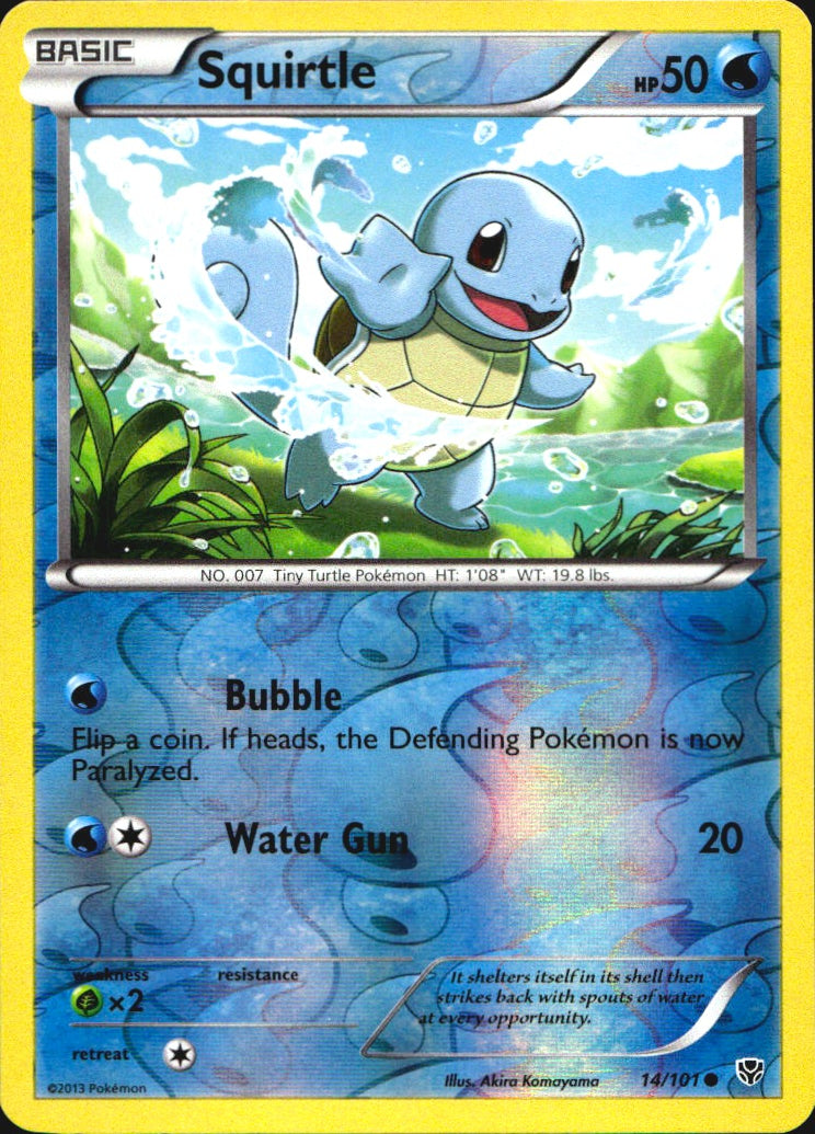 Squirtle 14/101 Common Plasma Blast Pokemon Reverse Holo Near Mint