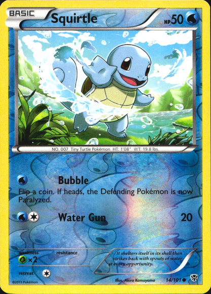 Squirtle 14/101 Common Plasma Blast Pokemon Reverse Holo Near Mint