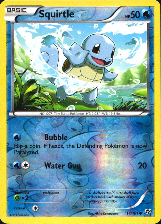 Squirtle 14/101 Common Plasma Blast Pokemon Reverse Holo Near Mint