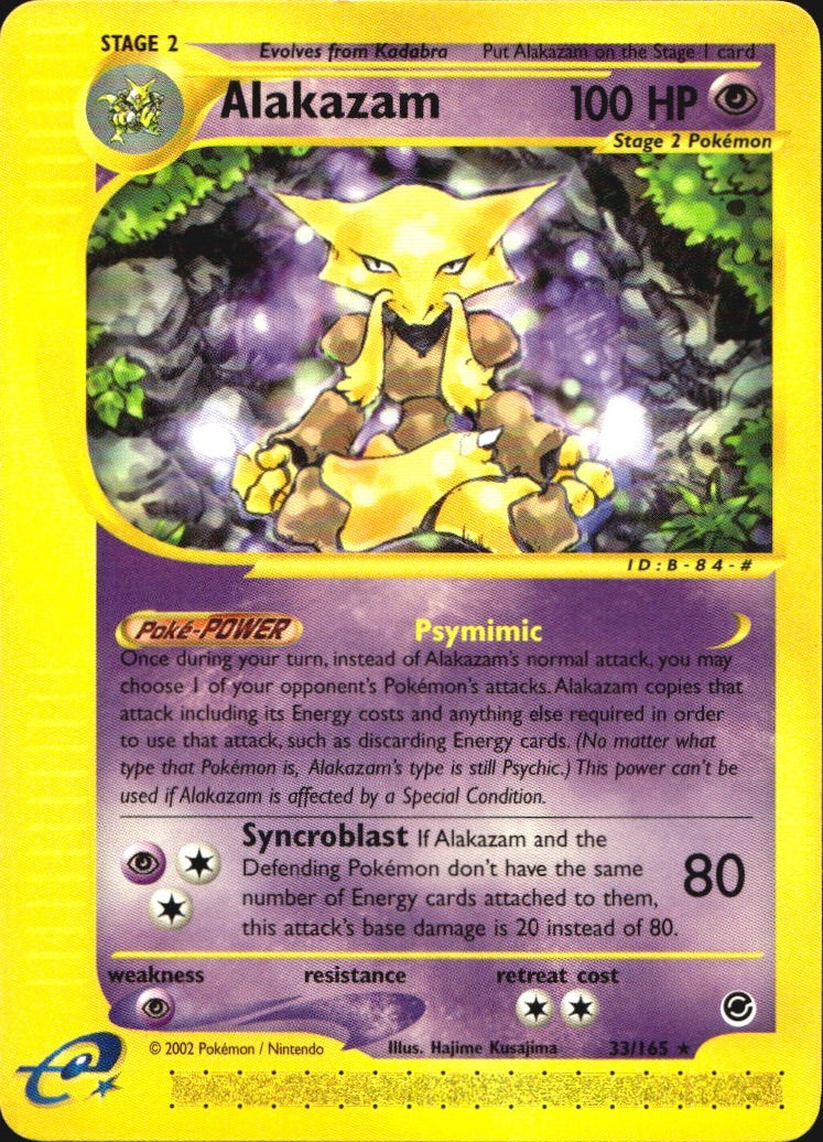 Alakazam 33/165 Rare Expedition Base Set Pokemon Near Mint