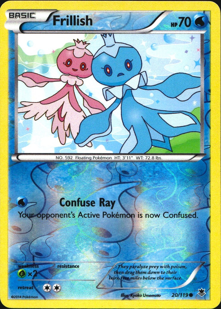 Frillish 20/119 Common Phantom Forces Pokemon Reverse Holo Near Mint
