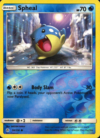 Spheal 50/236 Common Cosmic Eclipse Pokemon Near Mint