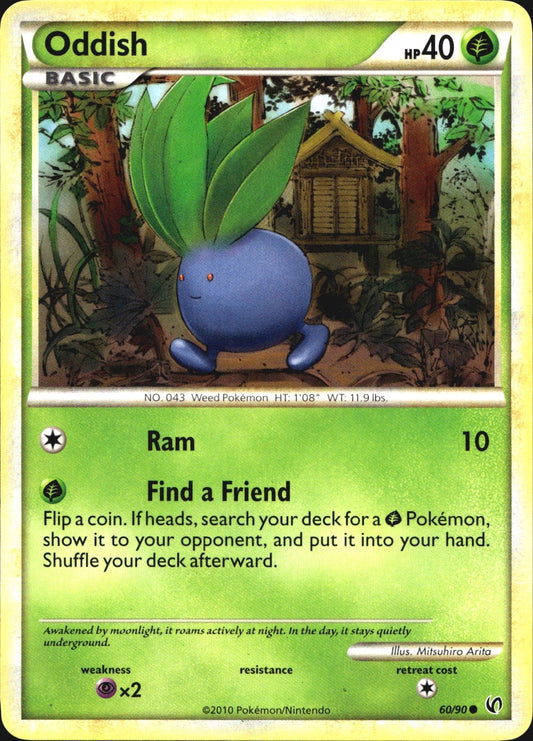 Oddish 60/90 Common HGSS Undaunted Pokemon Near Mint