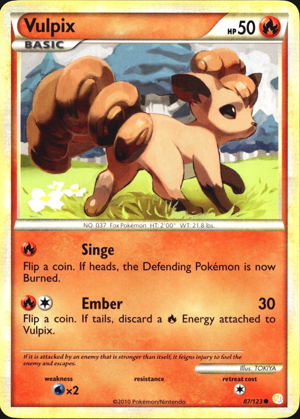 Vulpix 87/123 Common HeartGold & SoulSilver Pokemon Near Mint
