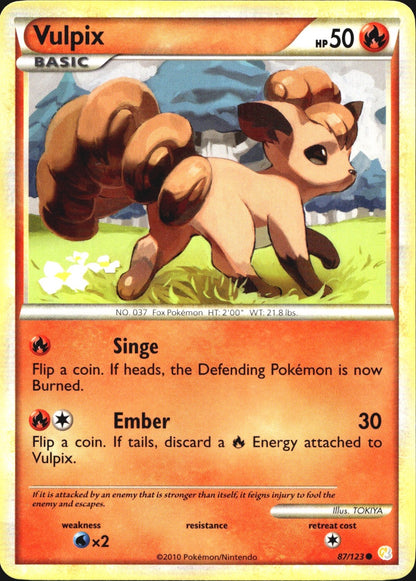 Vulpix 87/123 Common HeartGold & SoulSilver Pokemon Near Mint