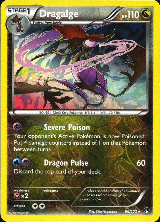 Dragalge 86/122 Holo Rare BREAKpoint Pokemon Reverse Holo Near Mint