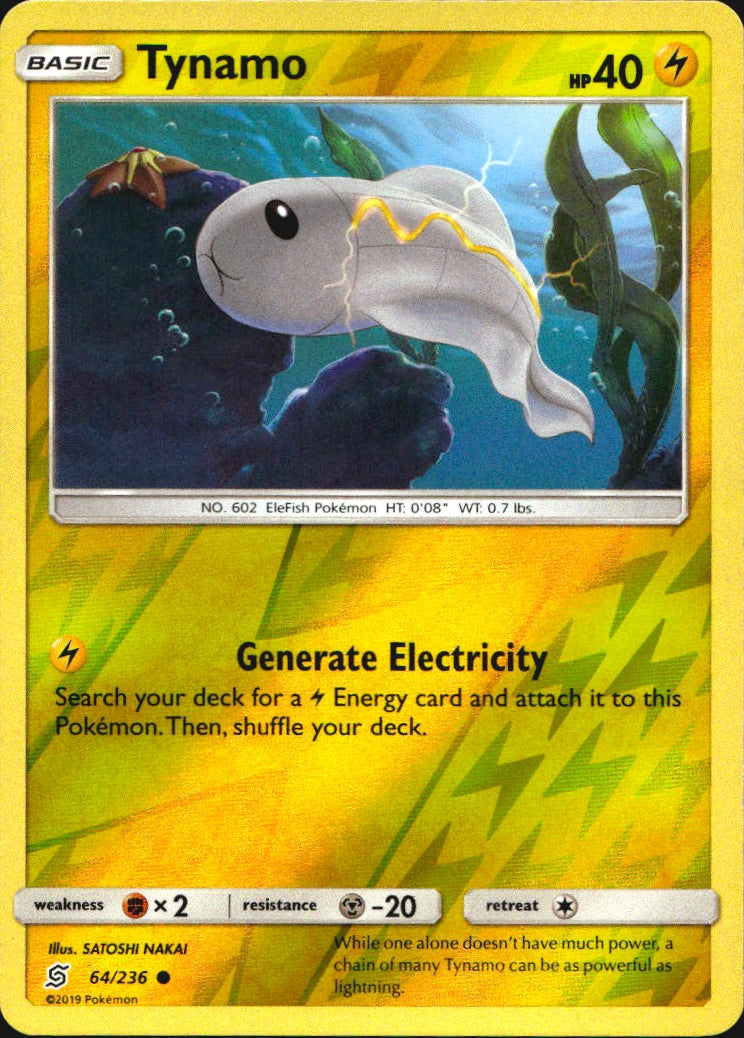 Tynamo 64/236 Common Unified Minds Pokemon Reverse Holo Near Mint