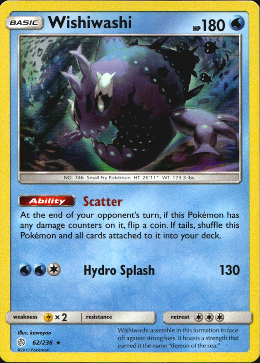 Wishiwashi 62/236 Holo Rare Cosmic Eclipse Pokemon Near Mint