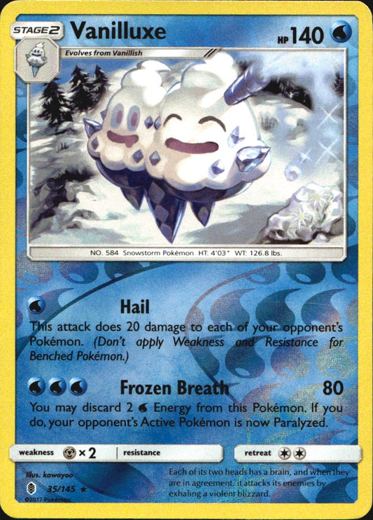 Vanilluxe 35/145 Rare Guardians Rising Pokemon Reverse Holo Near Mint