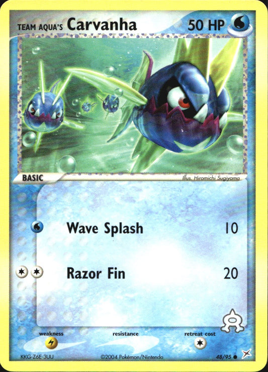 Team Aqua's Carvanha 48/95 Common Team Magma vs Team Aqua Pokemon Near Mint