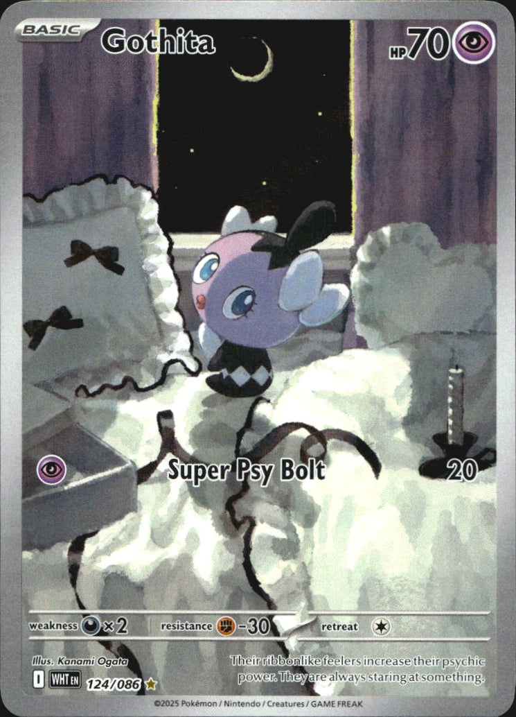 Gothita 124/086 Illustration Rare White Flare Pokemon Near Mint