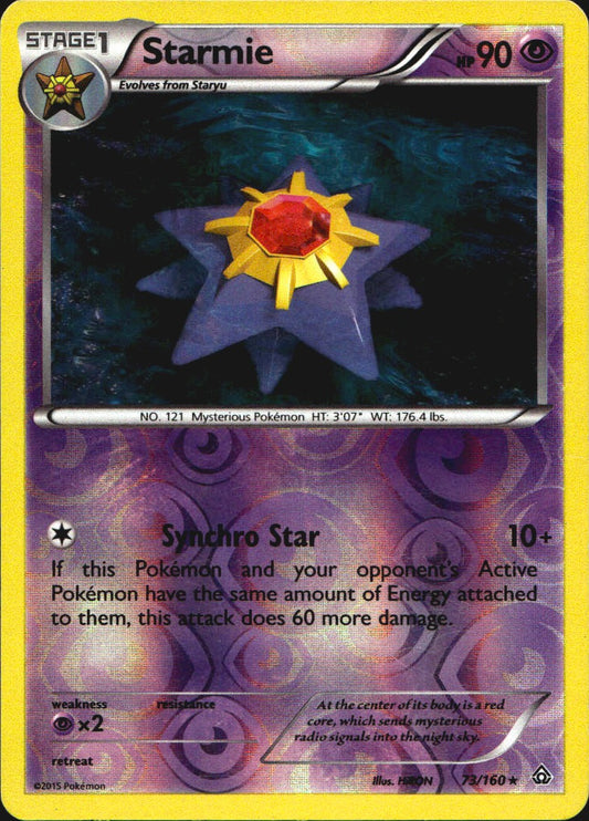 Starmie 73/160 Rare Primal Clash Pokemon Reverse Holo Near Mint