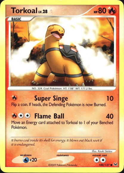 Torkoal 100/127 Common Platinum Pokemon Near Mint