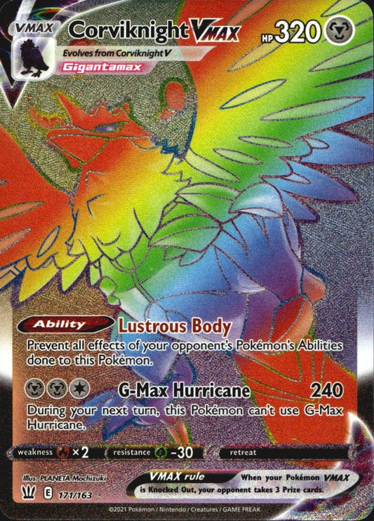 Corviknight VMAX 171/163 Rainbow Rare Battle Styles Near Mint