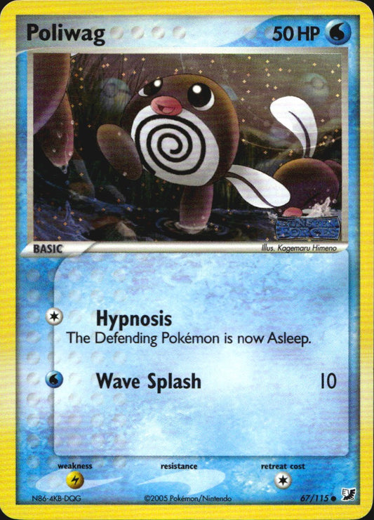 Poliwag 67/115 Common Unseen Forces Pokemon Reverse Holo Near Mint