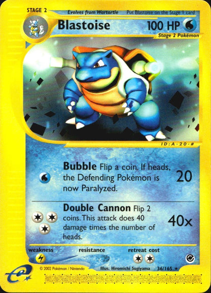 Blastoise 36/165 Rare Expedition Base Set Pokemon Near Mint