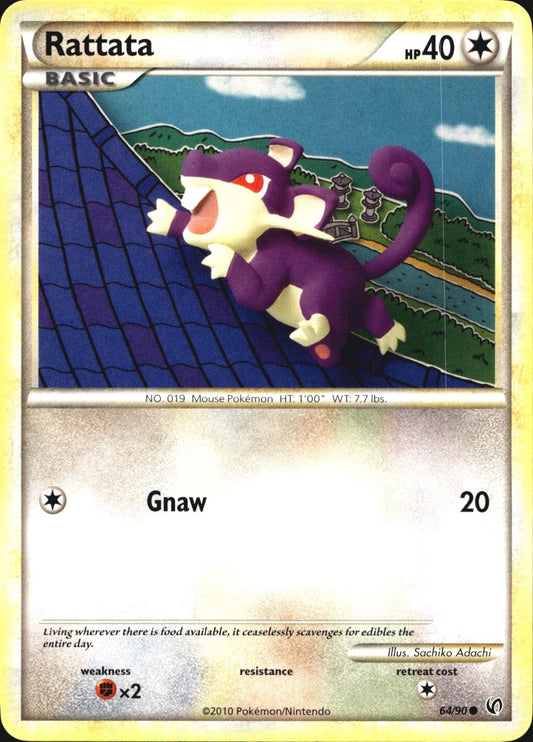 Rattata 64/90 Common HGSS Undaunted Pokemon Near Mint