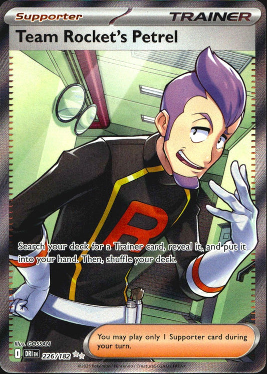 Team Rocket's Petrel 226/182 Ultra Rare Destined Rivals Pokemon Near Mint