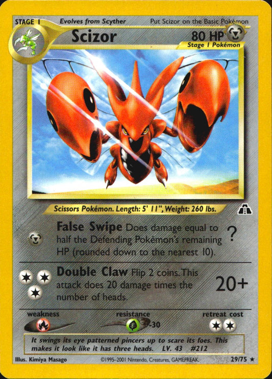 Scizor 29/75 Rare Neo Discovery Pokemon Lightly Played