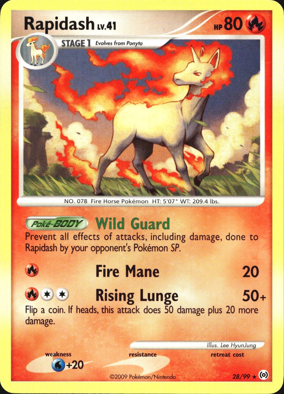 Rapidash 28/99 Rare Arceus Pokemon Near Mint