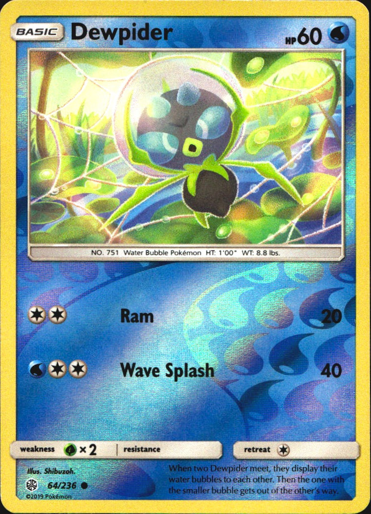 Dewpider 64/236 Common Cosmic Eclipse Pokemon Near Mint