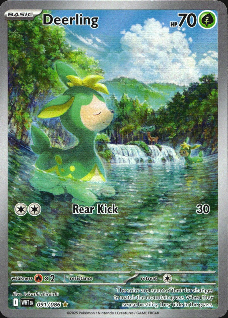 Deerling 091/086 Illustration Rare White Flare Pokemon Near Mint