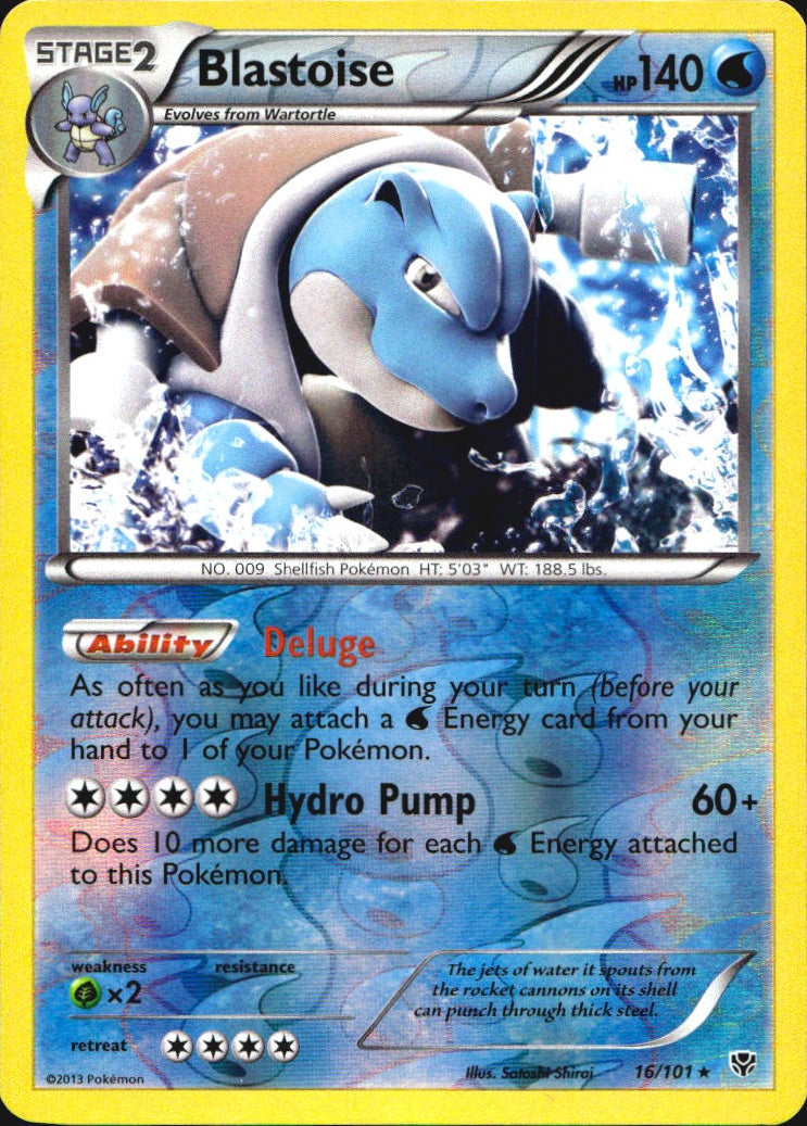 Blastoise 16/101 Plasma Blast Pokemon Reverse Holo Near Mint
