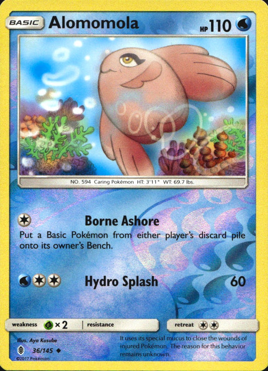 Alomomola 36/145 Uncommon Guardians Rising Pokemon Reverse Holo Near Mint