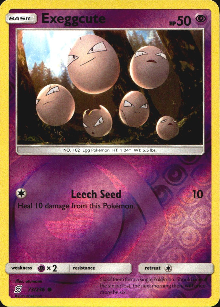 Exeggcute 73/236 Common Unified Minds Pokemon Reverse Holo Near Mint