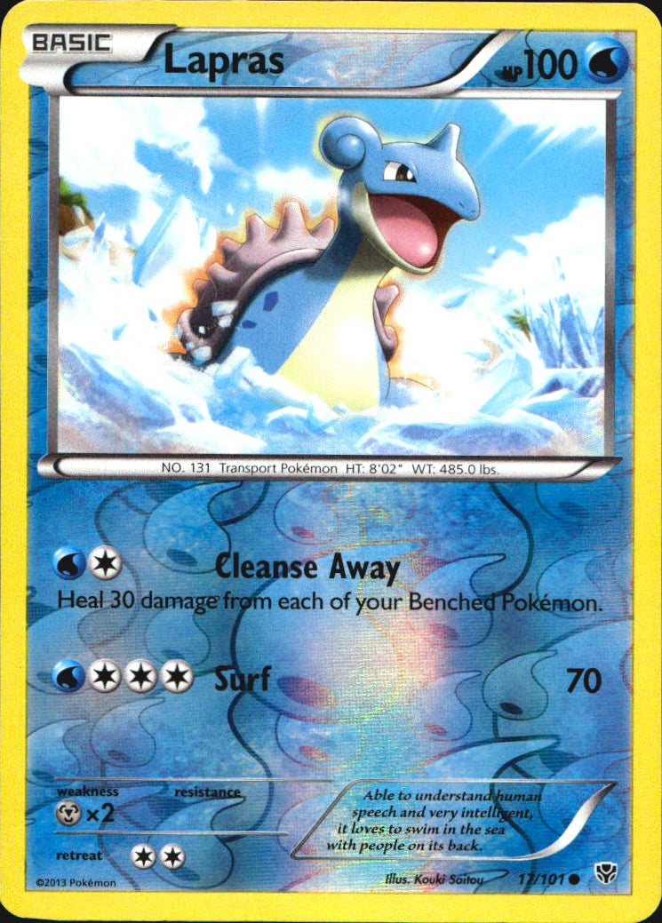 Lapras 17/101 Common Plasma Blast Pokemon Reverse Holo Near Mint