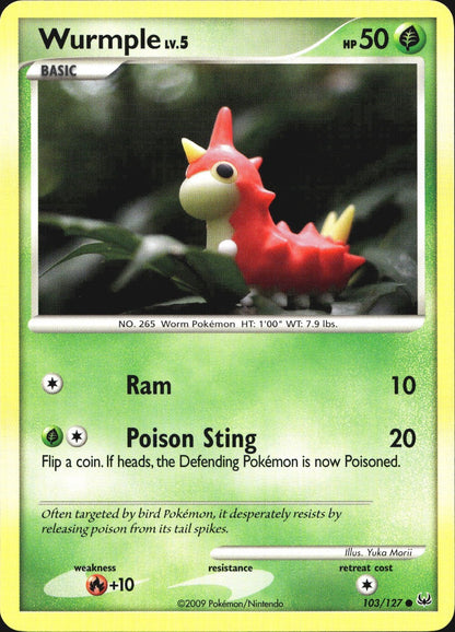 Wurmple 103/127 Common Platinum Pokemon Near Mint