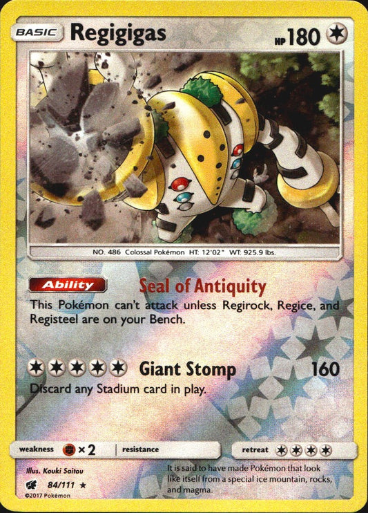 Regigigas 84/111 Holo Rare Crimson Invasion Pokemon Reverse Holo Near Mint