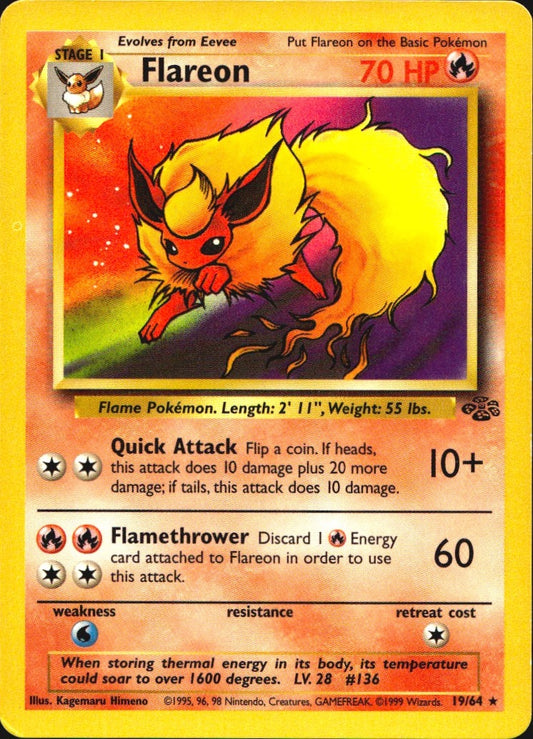Flareon 19/64 Rare Jungle Pokemon Near Mint