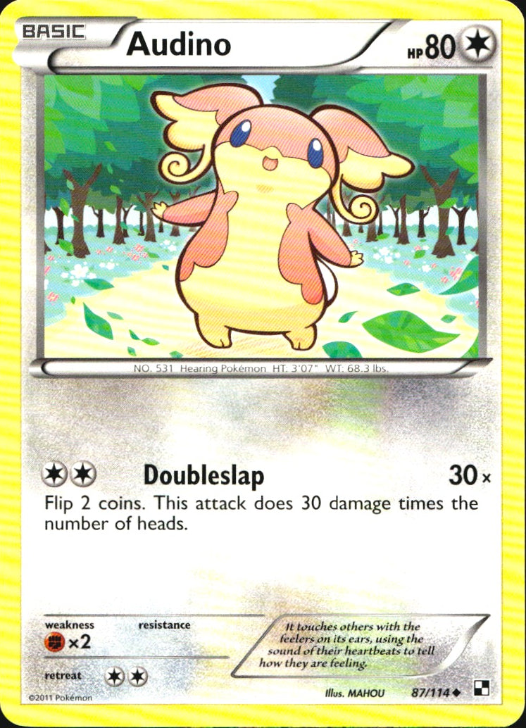 Audino 87/114 Uncommon Black & White Pokemon Near Mint