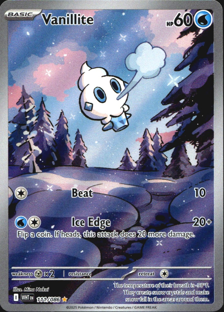 Vanillite 111/086 Illustration Rare White Flare Pokemon Near Mint