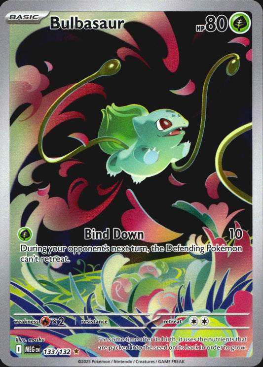 Bulbasaur 133/132 Illustration Rare Mega Evolution Pokemon Near Mint