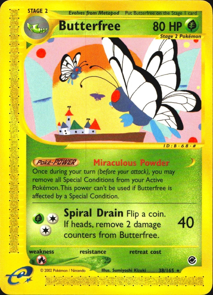 Butterfree 38/165 Rare Expedition Base Set Pokemon Near Mint