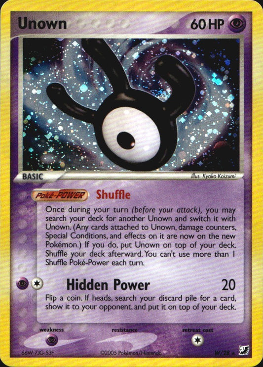 Unown W/115 Rare Unseen Forces Pokemon Near Mint