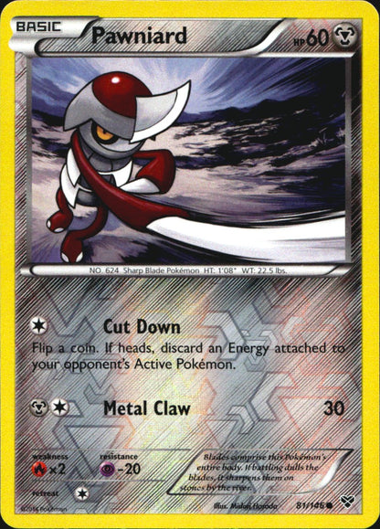 Pawniard 81/146 Common XY Pokemon Reverse Holo Near Mint