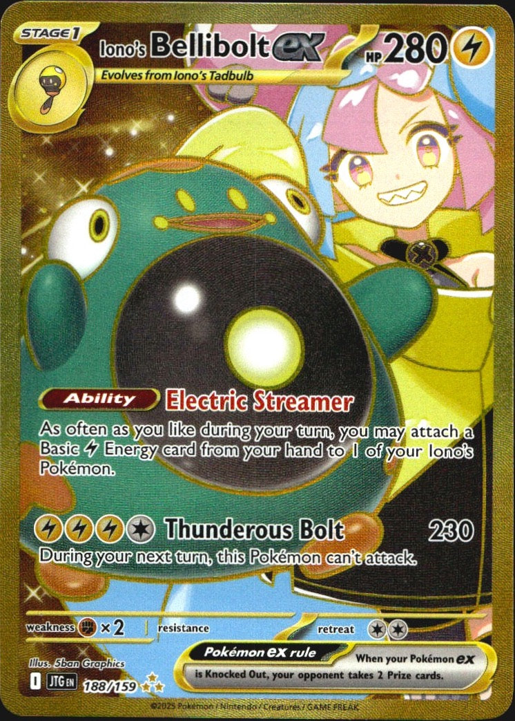 Iono's Bellibolt ex 188/159 Hyper Rare Journey Together Pokemon Near Mint