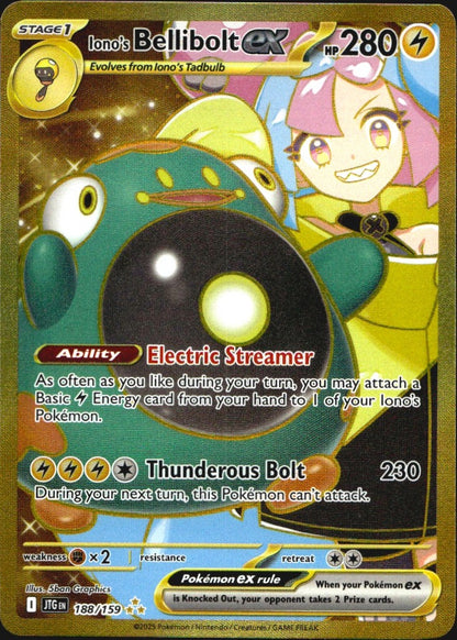 Iono's Bellibolt ex 188/159 Hyper Rare Journey Together Pokemon Near Mint