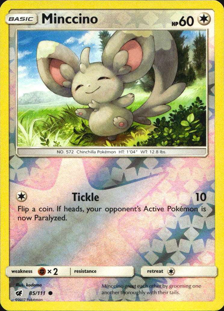 Minccino 85/111 Common Crimson Invasion Pokemon Reverse Holo Near Mint