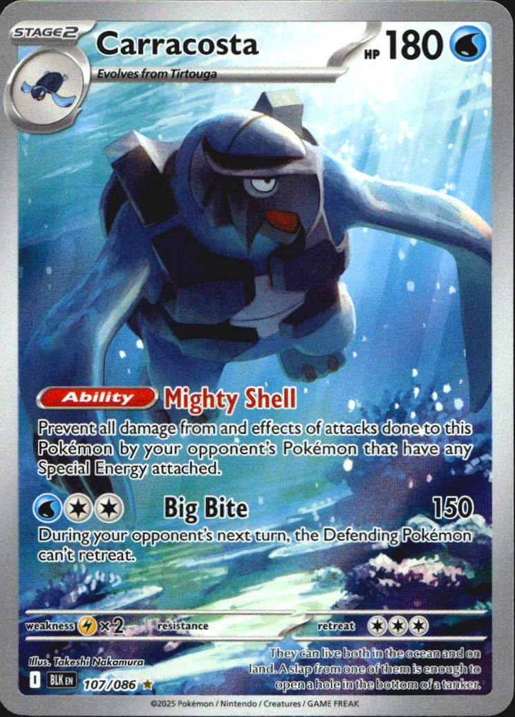 Carracosta 107/086 Illustration Rare Black Bolt Pokemon Near Mint