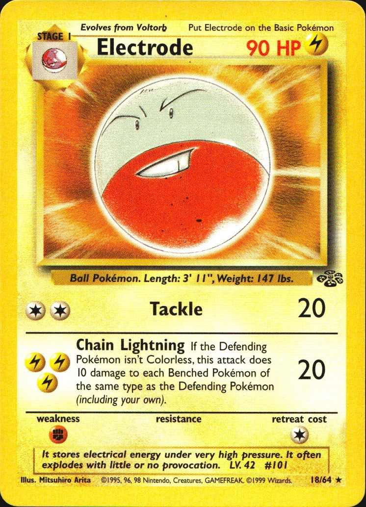 Electrode 18/64 Rare Jungle Pokemon Near Mint
