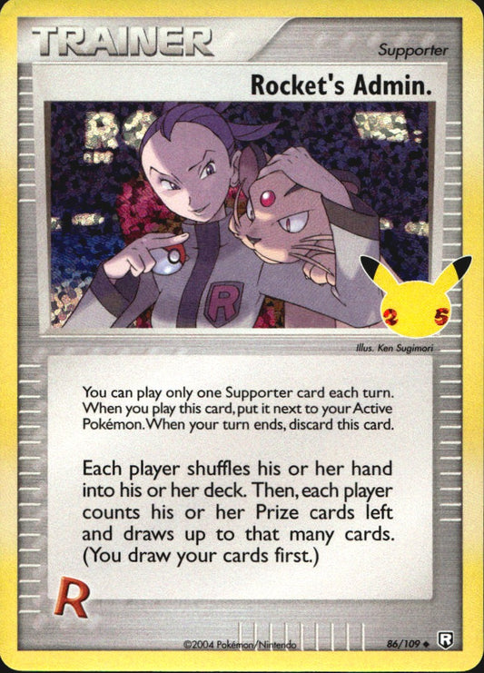 Rocket's Admin. 86/109 Celebrations: Classic Collection Pokemon NM