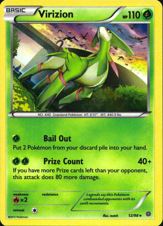 Virizion 12/98 Holo Rare Ancient Origins Pokemon Near Mint