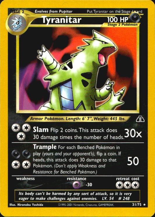 Tyranitar 31/75 Rare Neo Discovery Pokemon Near Mint