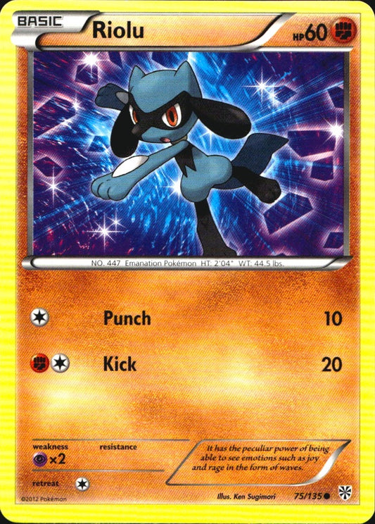 Riolu 75/135 Common Plasma Storm Pokemon Near Mint