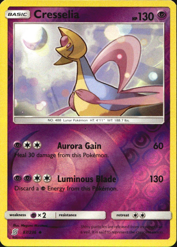 Cresselia 87/236 Uncommon Unified Minds Pokemon Reverse Holo Near Mint